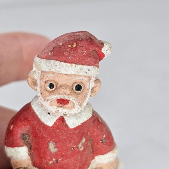 Vintage Spanish Mud People Santa Claus Christmas Figurine Terracotta - Picture 7 of 7